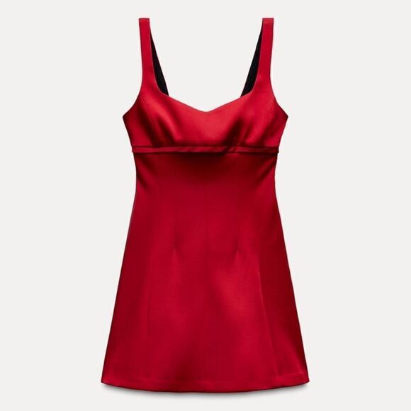 Zara Dresses & Skirts - Zara CUT OUT SATIN EFFECT MINI DRESS